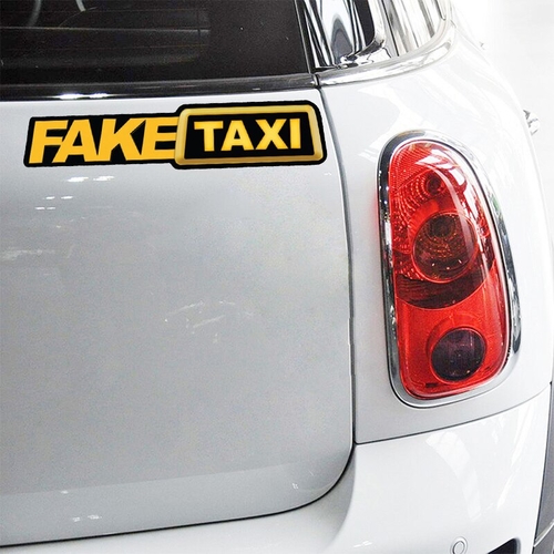 Rylybons 2pcs 20*4.3cm Funny Car Sticker FAKE TAXI