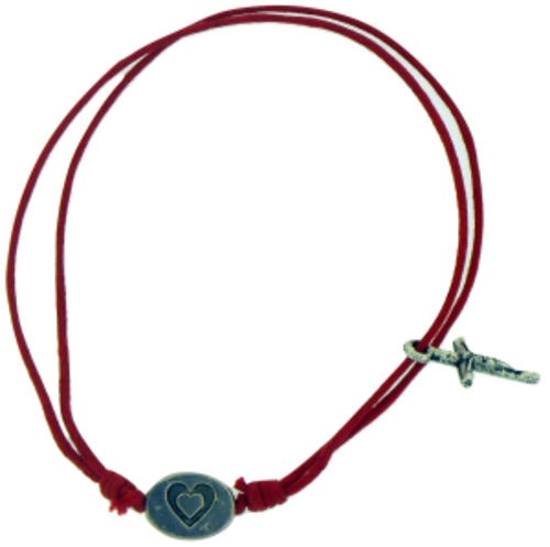 Solid Rock Jewelry 144658 Red Cotton Adjustable Friendship with 2-Side