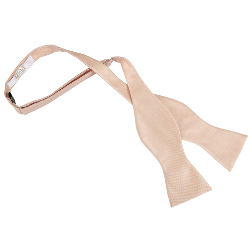 Solid Check Self-Tie Bow Tie - Champagne