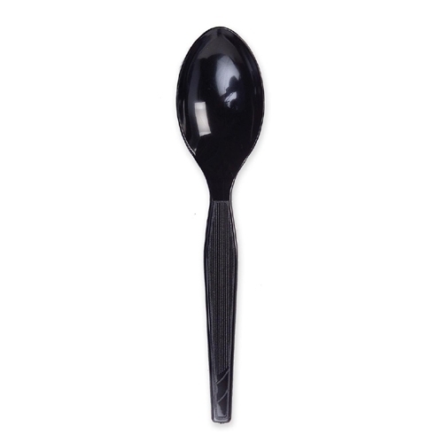 Dixie Foods Plastic Heavy/Medium Weight Spoon - 1000/BX - Black