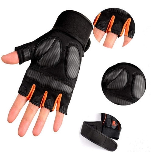 Fitness Mens Gym Gloves with 12 inch Wrist Support