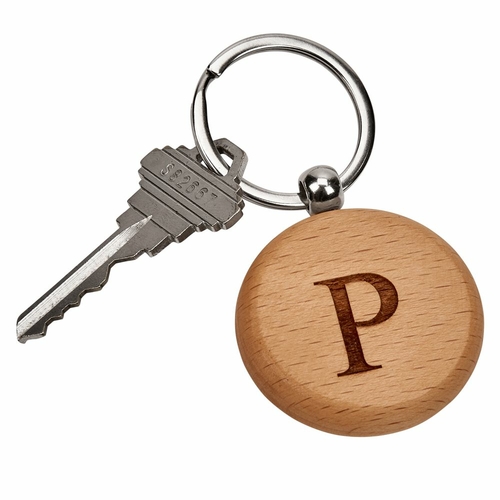Creative Gifts 002437 1.75 in. Round Wood Key Chain