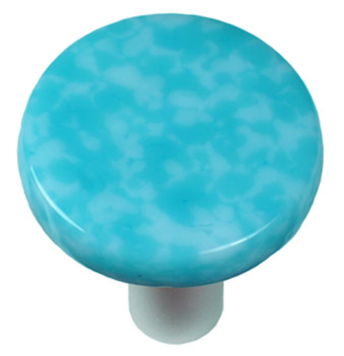 Hot Knobs HK8054-KRA Granite Turquoise Blue & White Round Glass Cabine