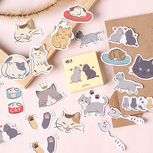 45PCS/PACK Cute Cat Paw Mouse Sticker