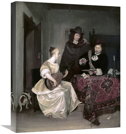 Global Gallery GCS-276777-22-142 22 in. Young Woman Playing the Theorb