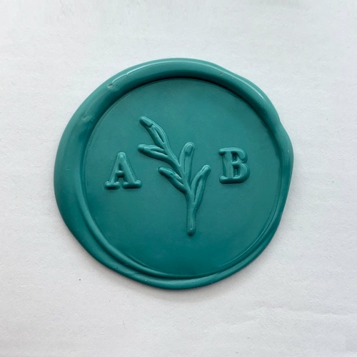 Leaves Initials Wax Seal Stamp Kit - Custom Wedding Wax Stamp