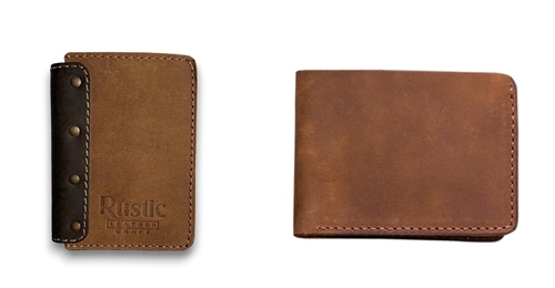 Leather Wallet for Men's Bifold Stylish Compact Brown Wallet Card
