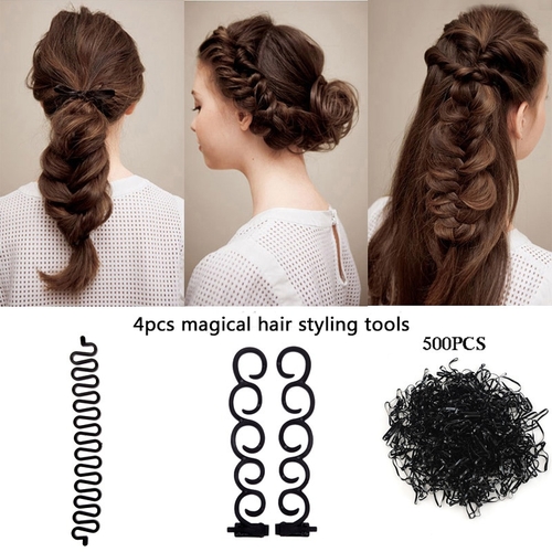 4pcs/Set Women Girls Magic Hair Styling Maker