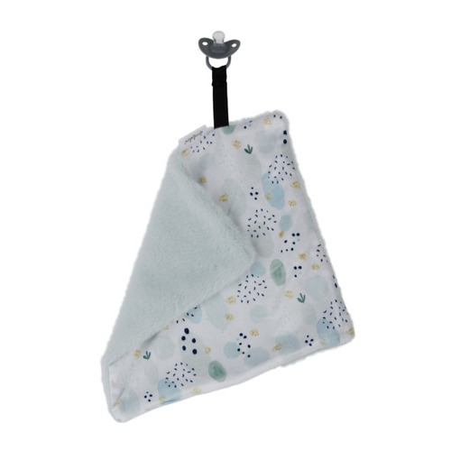 Doodalou Minky and Faux Fur Pacifier Blanket - Mint Cactus
