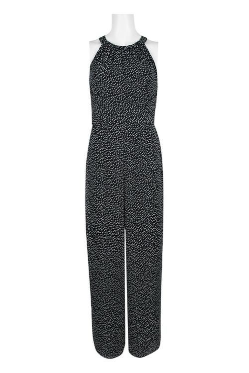 Adrianna Papell Halter Neck Sleeveless Tie Zipper Back Multi Print