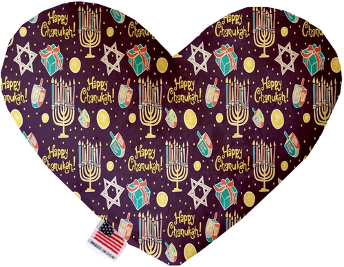 Mirage Pet 1289-CTYHT6 Happy Chanukah Canvas Heart Dog Toy - 6 in.