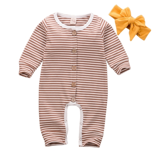 0 24M Newborn Baby Girl Boy Rompers Long Sleeve