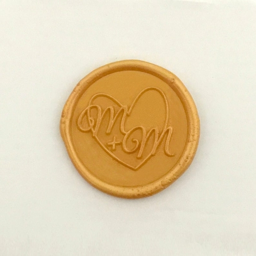 Heart Initials Wax Seal Stamp Kit - Custom Wedding Invitation Sealing