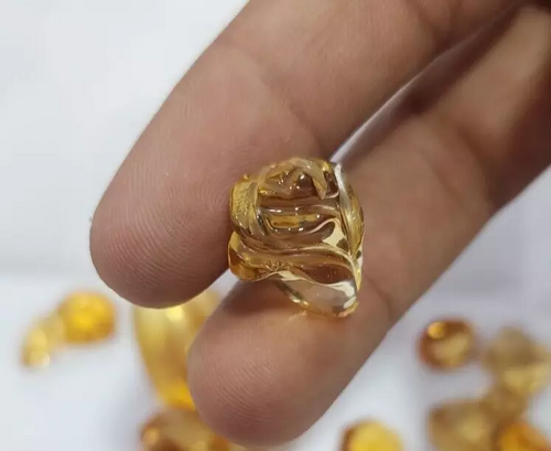 15.85cts Stunning Natural Citrine Fancy Carving loose gemstones