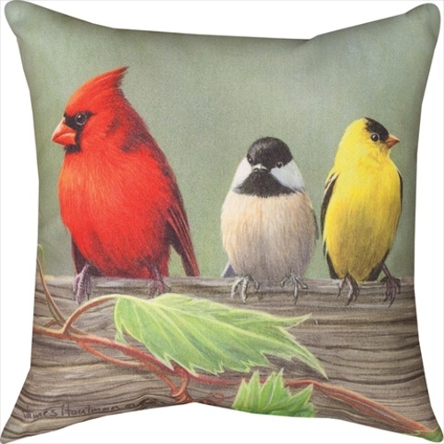 Birds On A Line Cardinal Climaweave Pillow Digitally Printed 18 X 18 i