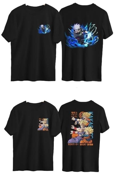 Combo Of 2 Mens Anime Character Printed Cotton Round Neck Half Sleeves
