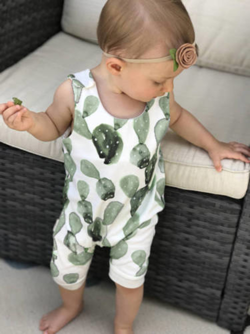 Infant Baby Girl Boy Cactus Sleeveless Romper