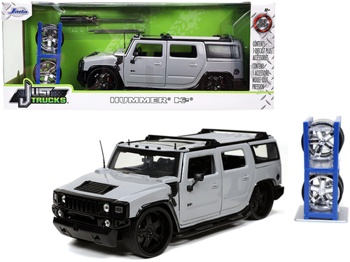 Hummer H2 Gray with Extra Wheels \Just Trucks\" Series 1/24 Diecast