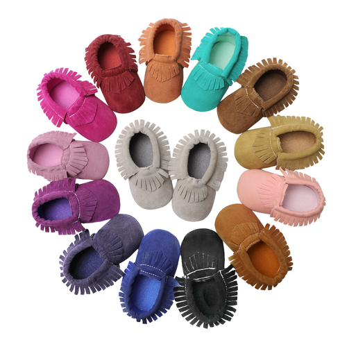 Baby Moccasins PU Suede Leather Newborn Brand Baby