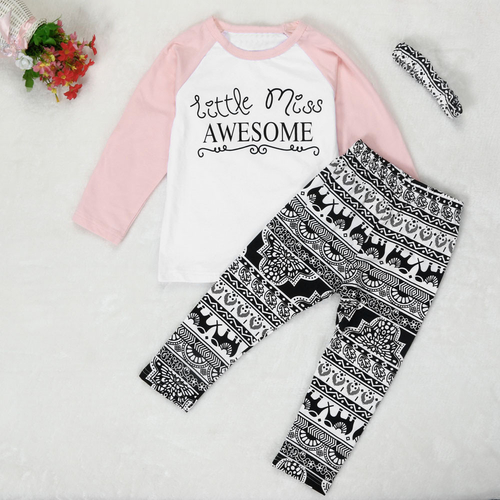 New 3PCS Toddler Baby Kids Girls Clothes