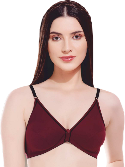 Comfortfit Non-Padded Non-Wired Molded Full Coverage Bra  Dark Red