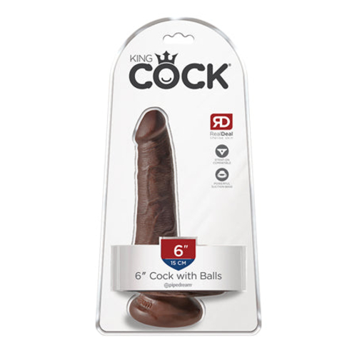 Pipedream King Cock 6 in. Cock With Balls Realistic Suction Cup Dildo