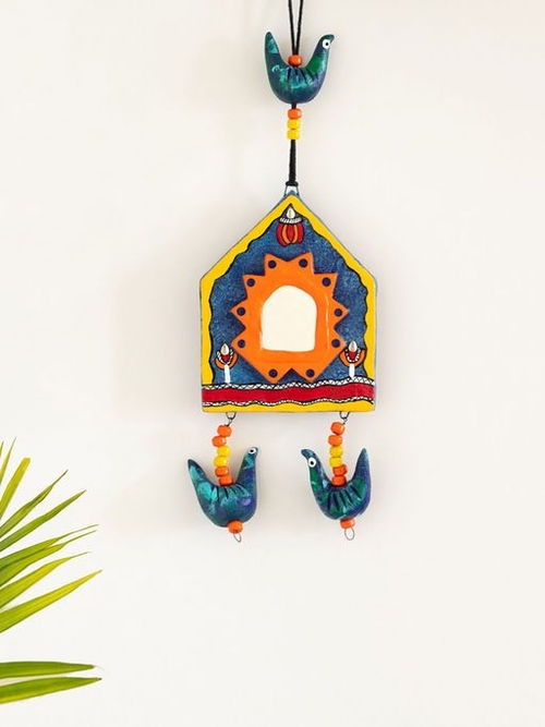 Sparrows On Window Handmade Terracotta Decorative Wall Hanging