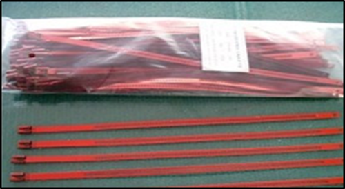 Klarus CTS-06P7X300ACC-RED Stainless Steel Cable Tie, Anodized Red