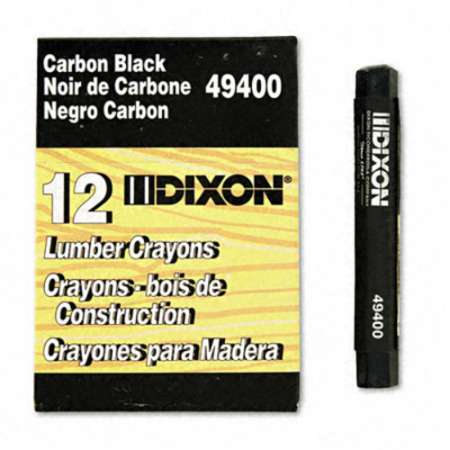 Dixon 49400 Lumber Crayon- Permanent- Carbon Black- Dozen