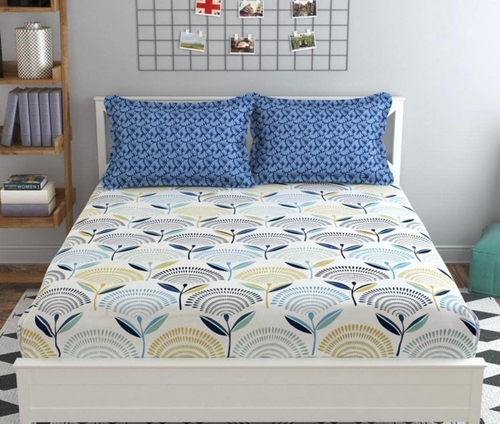 Home Decor Dazzling Glace Cotton Elastic Fitted Floral Print King Size