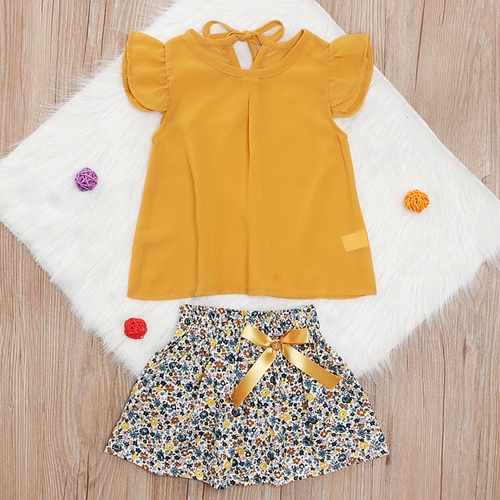 Cute Toddler Kids Baby Girl Clothes Set Ruffled