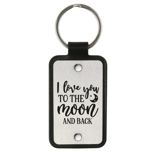 Leather keychain – I love you to the moon and back