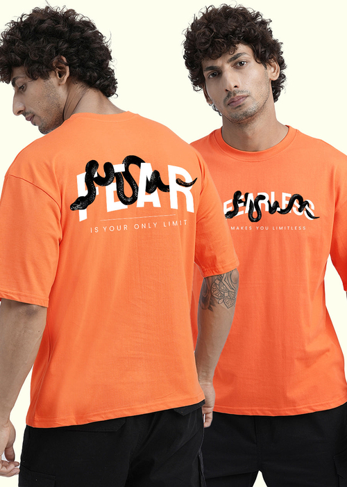 Fear Men Oversized Printed T-Shirt