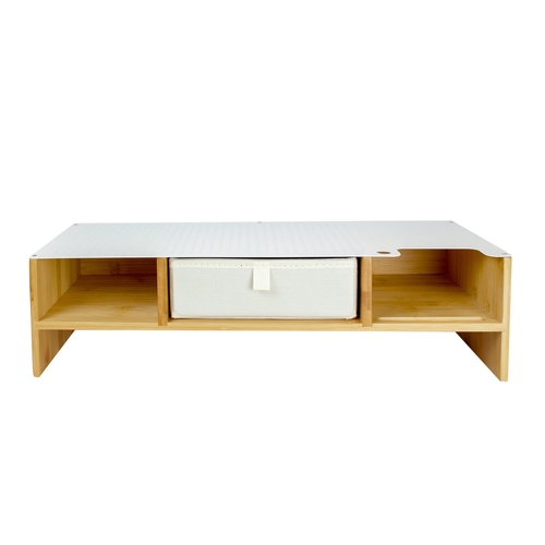 Multifunctional Desk Station-organizer with White Foldable Drawer