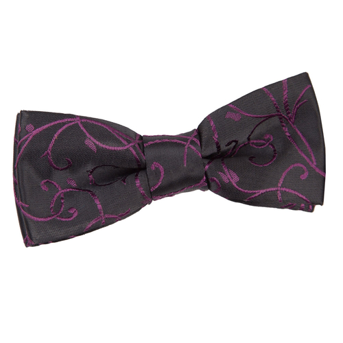 Swirl Pre-Tied Bow Tie - Boys - Black & Purple