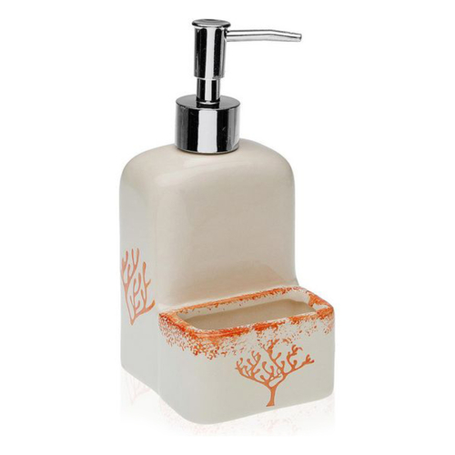 Soap Dispenser Versa Coral Ceramic Dolomite 9 x 18,5 x 8 cm