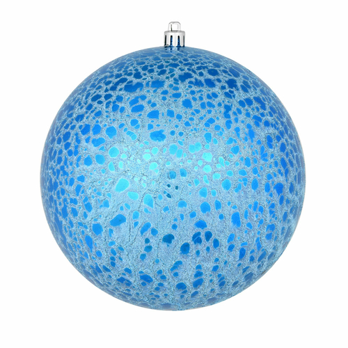 Vickerman N195402D 4 in. Blue Crackle Ball Ornament - 6 per Bag