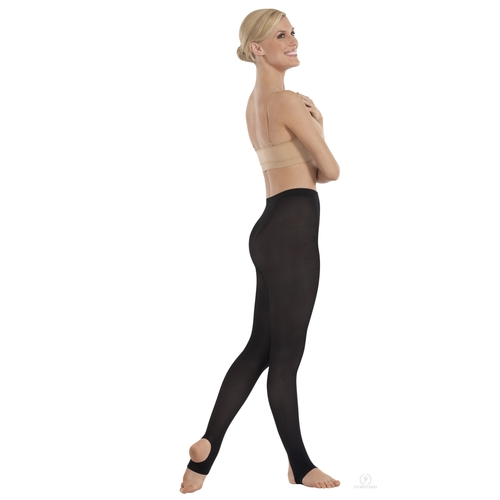 EuroSkins 217-B-S-M Intimates Adult Non-Run Stirrup Tights, Black 