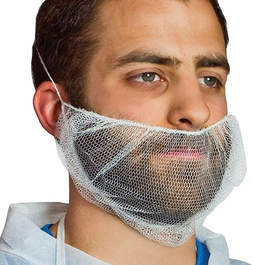 Beard Nets for Men 100 Pack White Beard Hair Nets 18 Inch Size.