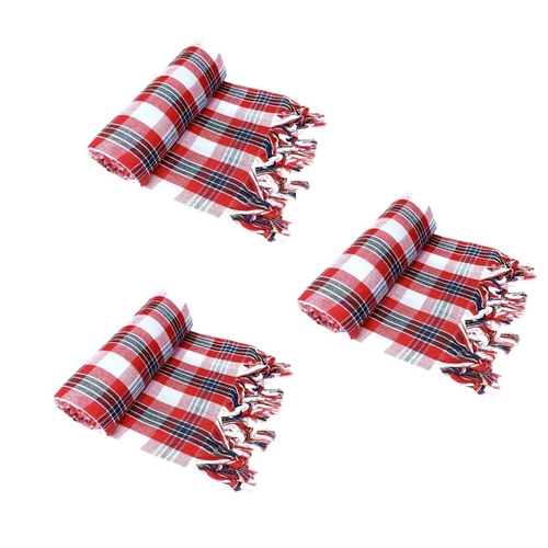 Cotton Towel Cotton - 32*66 inch - 3 Piece (Red, White)