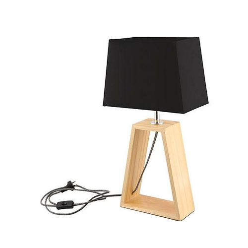 Luminite Obo Wood Table Lamp Black