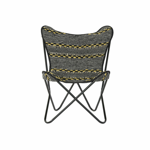 Armchair DKD Home Decor Yellow White Black Multicolour Iron 74 x 65 x