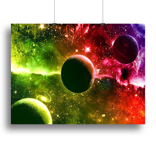 Nebula Stars and Planets Canvas Print or Poster