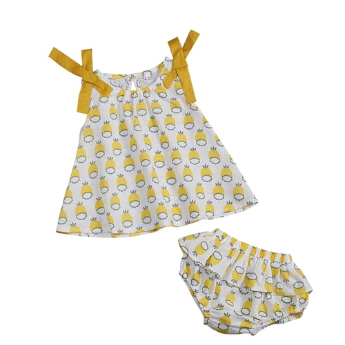 Newborn Girls Infant Summer Clothes Lemon Print