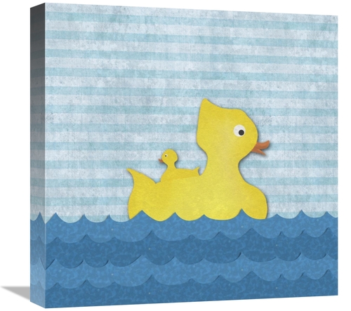 Global Gallery GCS-388517-1818-142 18 x 18 in. Ducks - Mother Duck wit