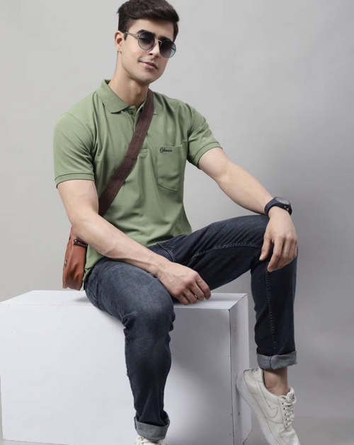 Regular Fit Polo T-Shirt with Patch Pocket