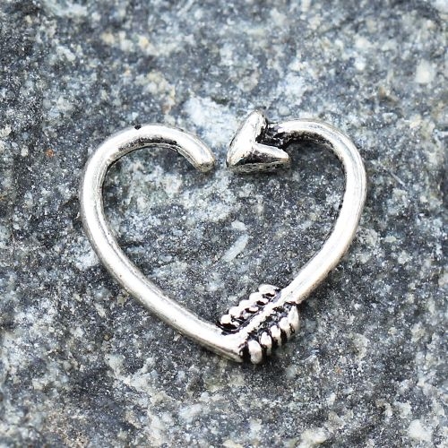 316L Stainless Steel Arrow Heart Cartilage Earring