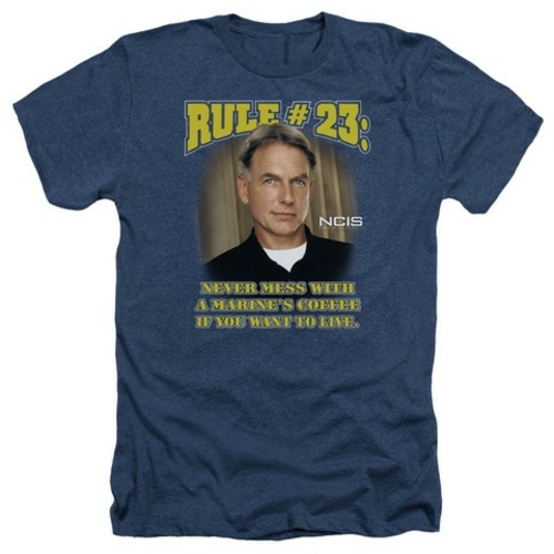 Trevco Ncis-Rule 23 - Adult Heather Tee - Navy- Small