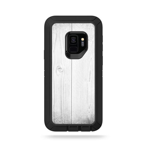 MightySkins OTDSGS9-White Wood Skin for Otterbox Defender Galaxy S9 - 