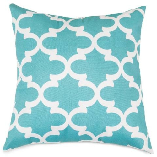 Majestic Home Teal Trellis Large Pillow
